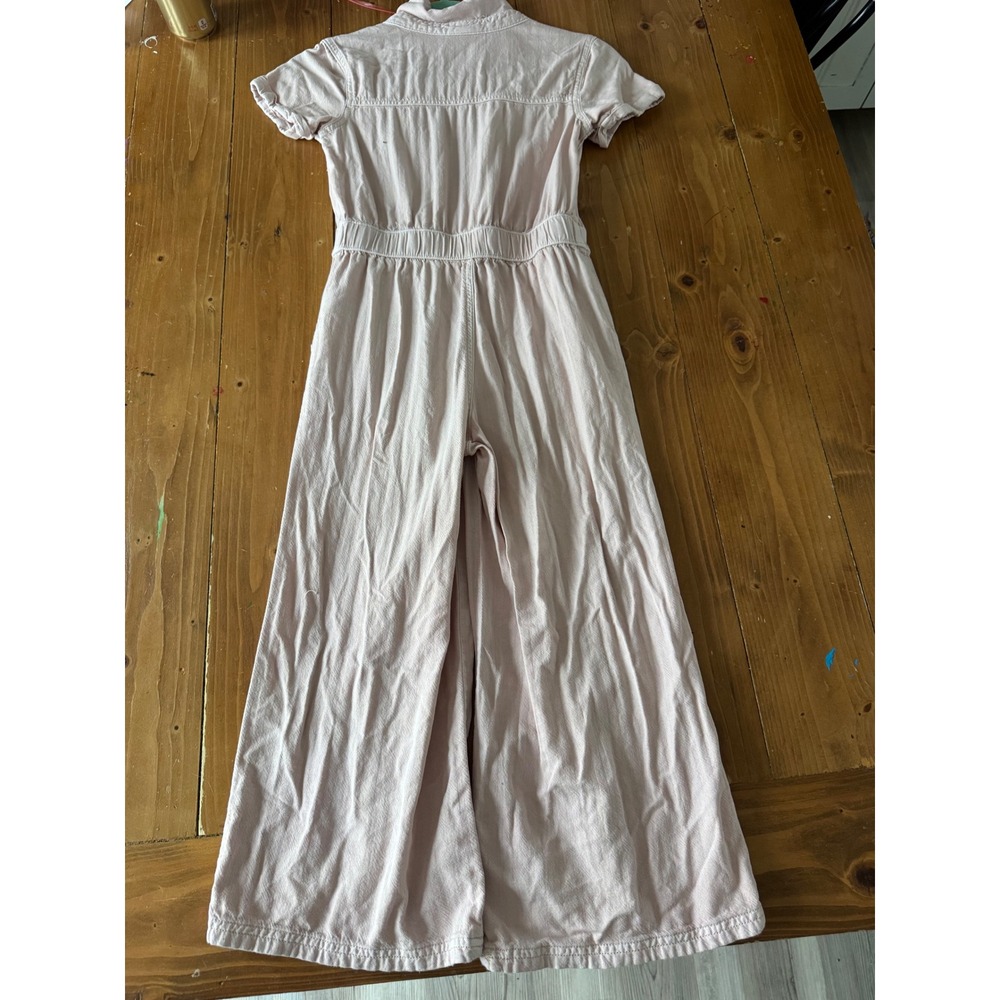 Cat & Jack Girls Pink Short Sleeve Utility Jumpsuit Size M 8 Wide Leg Twill - Picture 8 of 9